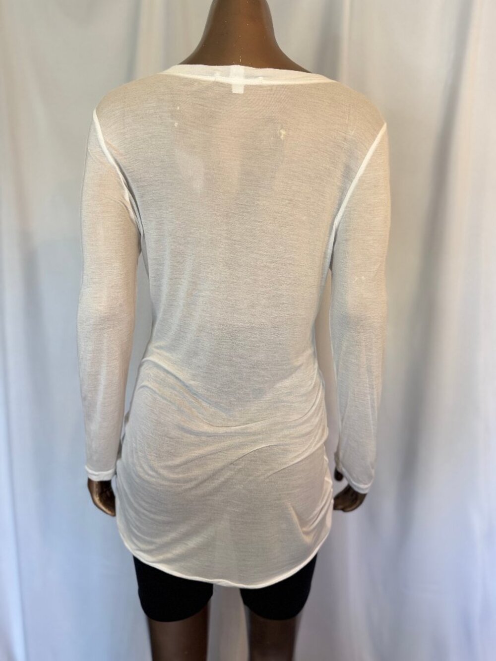 CAbi Sheer Long Sleeved Tunic - White - Picture 3 of 6